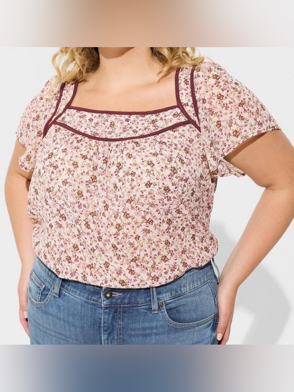Torrid Crinkle Chiffon Flutter Sleeve Top Size 2X